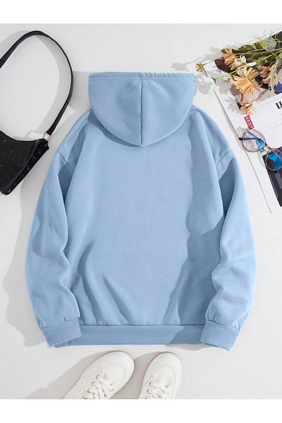 MODARİCH Hanorac oversize cu glugă Brooklyn 1997 - imprimat Baby Blue