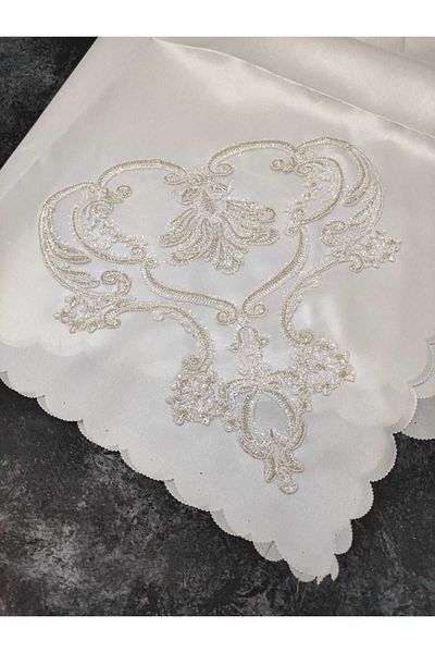 Çt Çeyizci Tekstil Cream Bridal and Engagement Bundle with Pearls and Embroidery