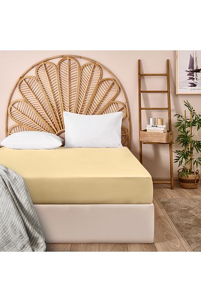 Evidea Beige Soft King Size Elastic Sheet - 180X200 cm