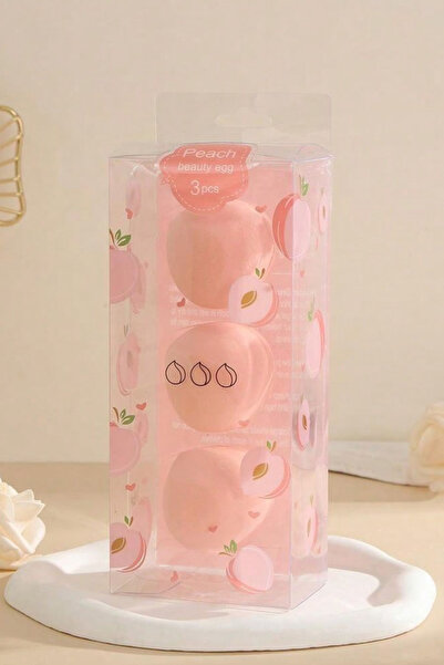 TAKIŞTIR Pürüzsüz Dokulu 3'lü Şeftali Figürlü Makyaj Süngeri