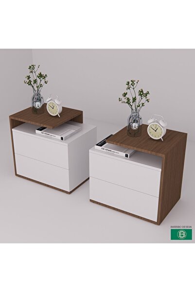 barisbo design Komodin 2'li Kulpsuz Bas Açlı