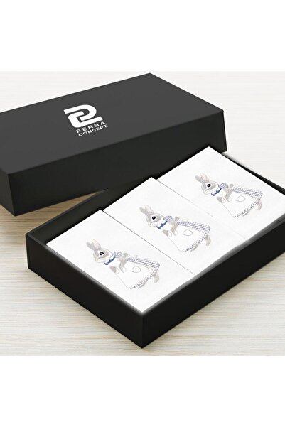 PERRA Nakışlı Mendil 3'lü Set