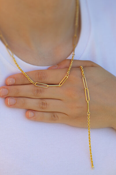 Çgk Çiğdem Gürel Kuyumculuk Ataçlı Halatlı Fantezi Set Takım