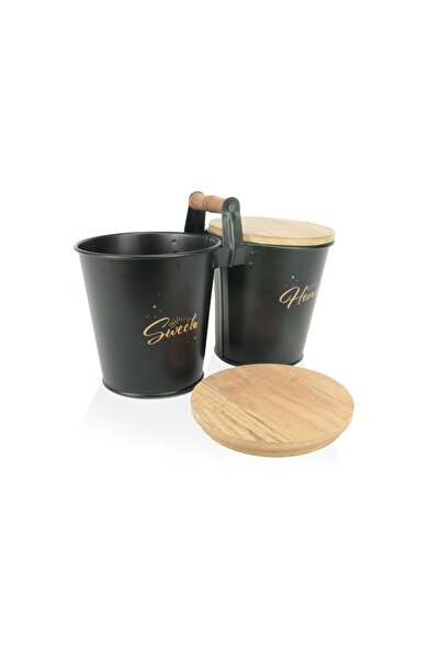EVSTYLE Tea & Coffee Storage Container - Wooden Lid