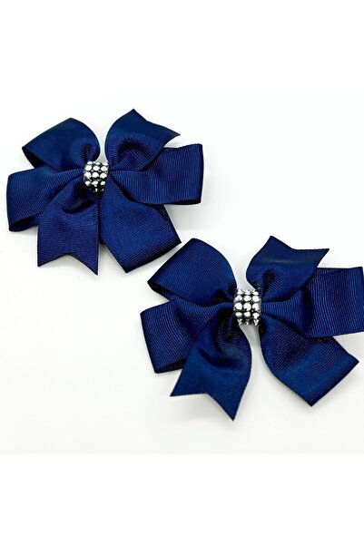 Atılgan Grp Сатинова дитяча та дитяча шпилька - синя, з камінцевими деталями, 2 бічні шпильки