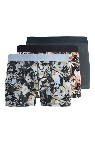 Jack & Jones Jack Jones Jacjonah Flower Trunks 3 Pack Sn Ανδρικά πράσινα μπόξερ 12263722 -21