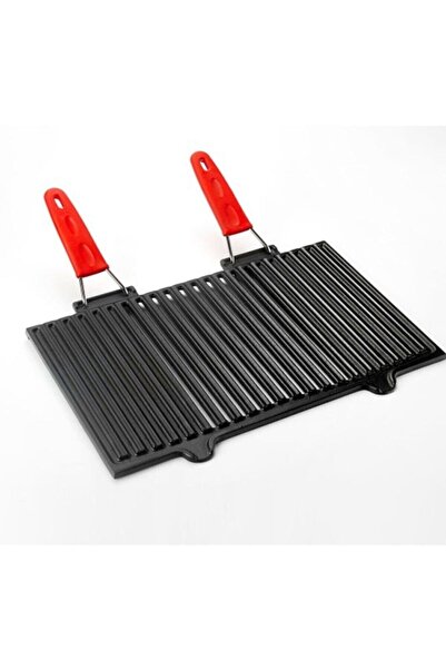 Lava Döküm Mangal Izgarası Çift Silikon Kulplu Ölçü 25x45cm Fma08524