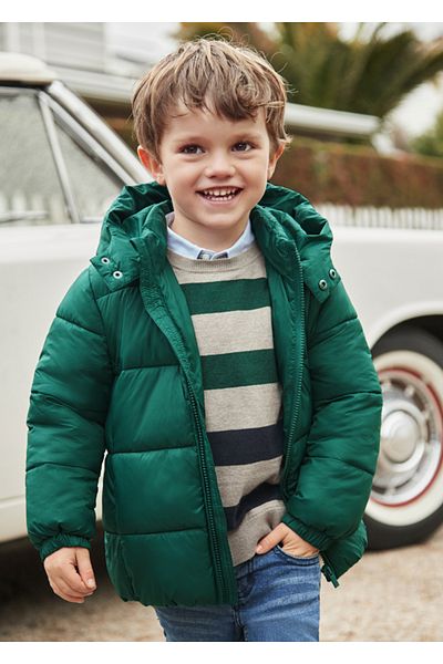 MAYORAL Boy's Green Hooded Coat - 412