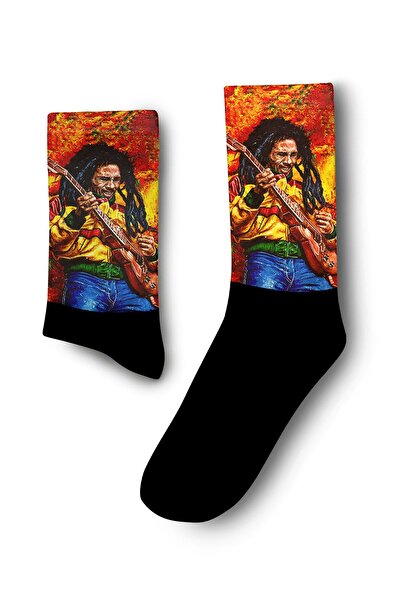 JENES Unisex Bob Marley Guitar Socks - Colorful