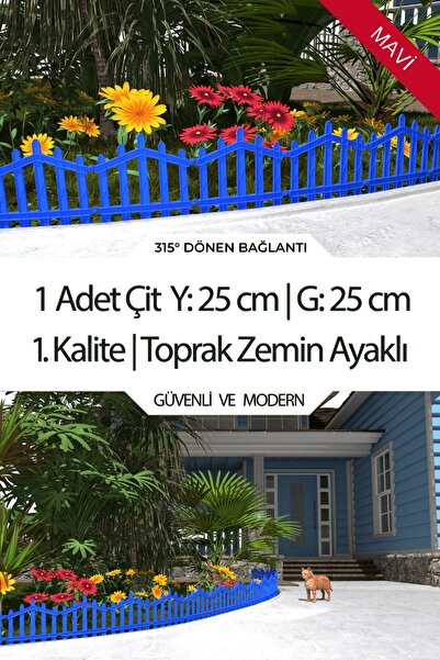 ZiDi Plastik Dekoratif Plastik Bahçe Çiti ve Peyzaj Çiti 1 ADET ÇİT (Y: 25 CM...