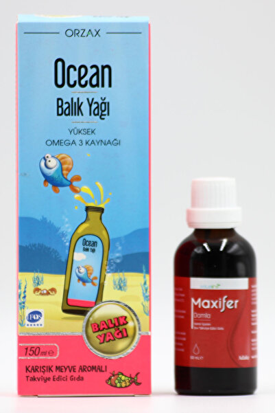 Orzax Ocean Balık Yağı Karışık Meyve Aromalı 150ml Maxifer Dml 50 mL - Doğal ...