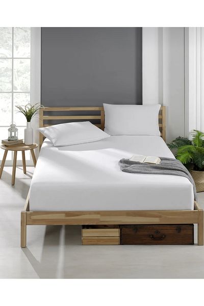 Palmia Home White Elastic Double Sheet Set