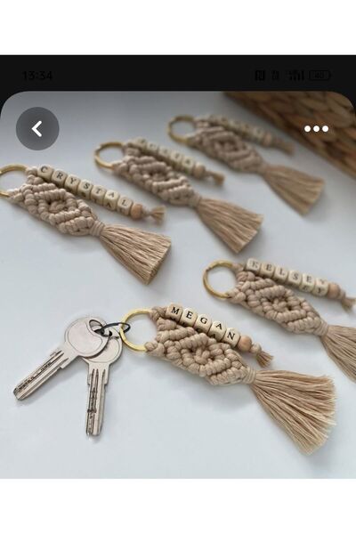 Sude Design Makrome anahtarlık tek kişiye özel isimlilk anahtarlık hediyelik