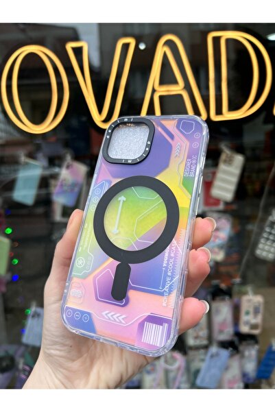 OVADA İphone 15 Pro Max Uyumlu Magsafe Kablosuz Şarj Destekli Hologramlı Premium Kılıf