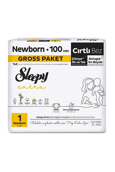 Sleepy Extra Daily Activity Gross Package Baby Diapers Number 1 Newborn 100 Pieces