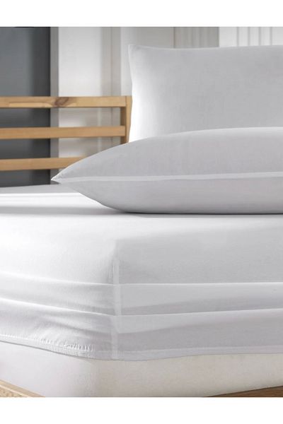 Palmia Home White Elastic Double Sheet Set