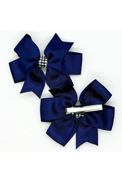 Atılgan Grp Сатинова дитяча та дитяча шпилька - синя, з камінцевими деталями, 2 бічні шпильки