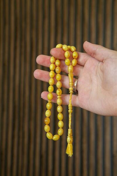 izmirpazarı خرزات صلاة عنبرية مثبتة على الوريد مع شرابات خاصة