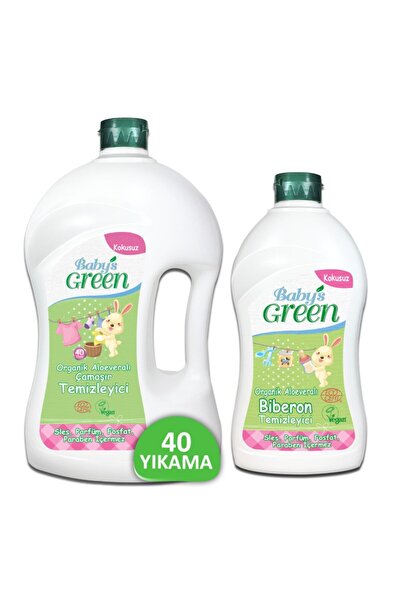Baby's Green 2'li Set-1500 ml Organik Bebek Çamaşır Temizleyici Ve 500 ml Biberon Temizleyici