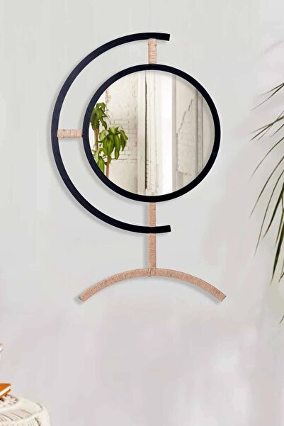 RARART Dekoratif Metal Yuvarlak Duvar Aynası - Trend Geometrik Ayna - Duvar D...