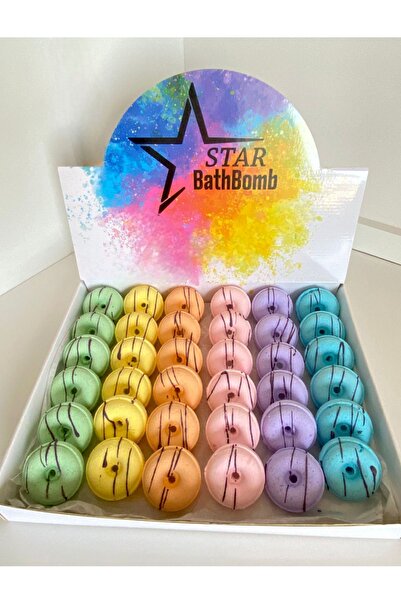star bathbomb starbomb 30 Adet 45 gr Karışık Mini Donut Banyo Topu / Nem Bombası