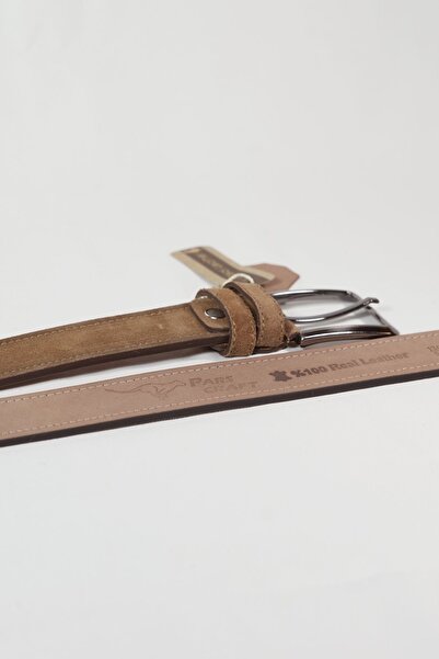 Parscraft Γνήσια δερμάτινη ανδρική ζώνη από καστόρι καφέ 4 εκ