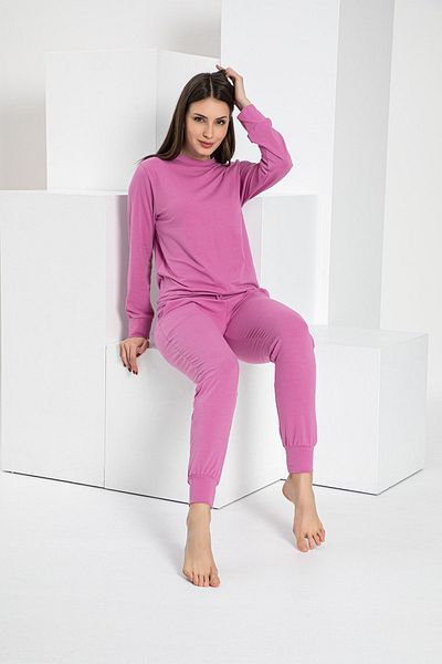 MyBen Set de trening cu mânecă lungă, cu buzunare, de culoare liliac 2198
