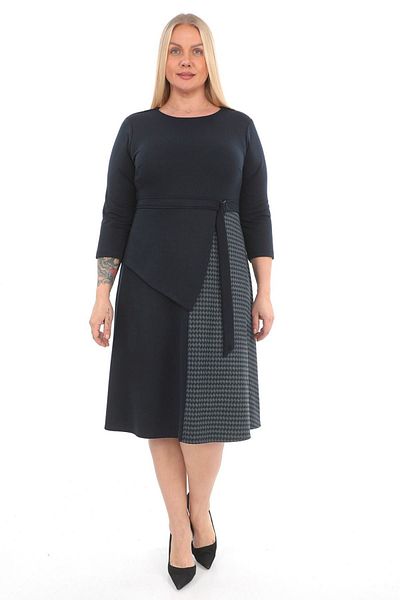 Element's Women's Black Two-Color and Belt Detailed Dress