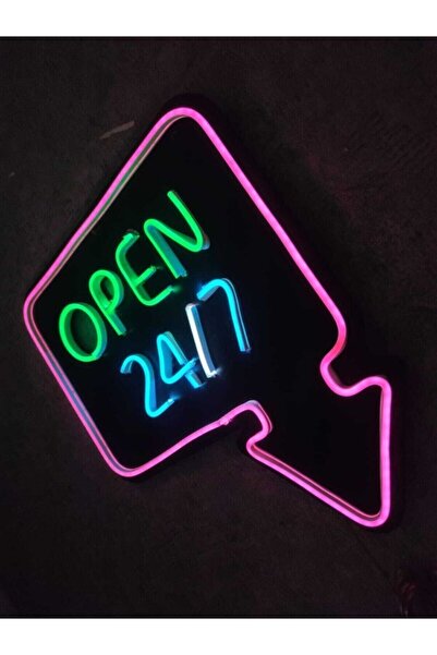 BİR2BİR HEDİYELİK Open 7/24 Açık Neon Led Tabela Neon Yazı