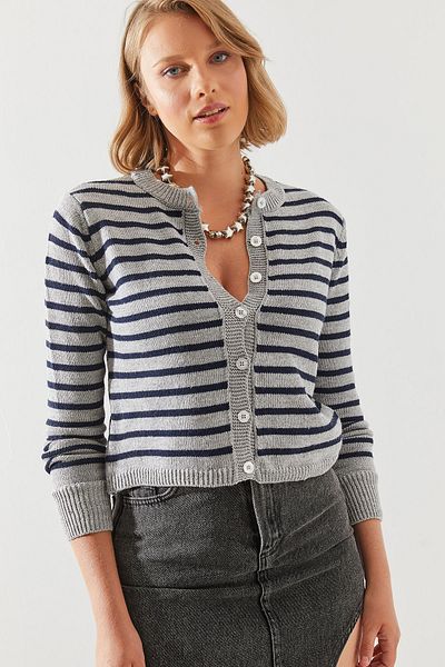 Bianco Lucci 20247506 Model Striped Sweater