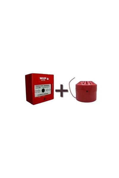 Sevimsel Fire Alarm Notice Siren and Button Set of 2