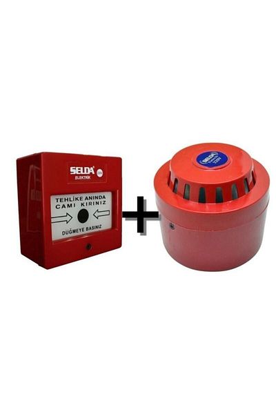 Sevimsel Fire Alarm Notice Siren and Button Set of 2