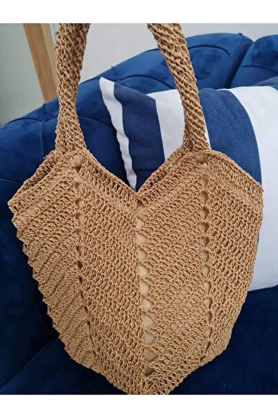 Verda Desing Hasır Küçük Boy Kol Plaj Çantası El Örgüsü