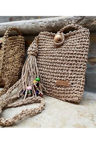 Örgü Hobi Market Hasır Çanta Telefonluk