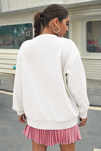 Millionaire Dámská mikina Broken White Groovy Feeling Printed 3 Thread Loose Fit Oversize