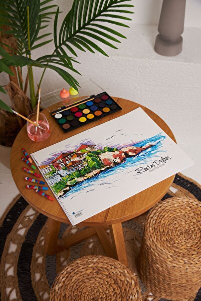 printkonsept Caiet de desene pentru școală - 2 bucăți, 35*50 cm peisaj, coper...