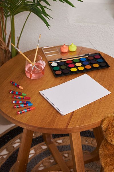 printkonsept دفتر رسم حلزوني مقاس 25*35 سم للمدرسة - غطاء من الورق المقوى مع عربة، مجموعة 15 ورقة