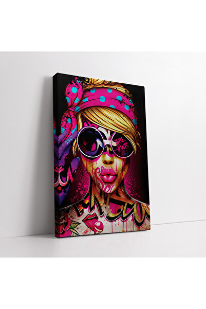 KOSS Dijital Colorful Bandana Pop-Art Woman Canvas Print