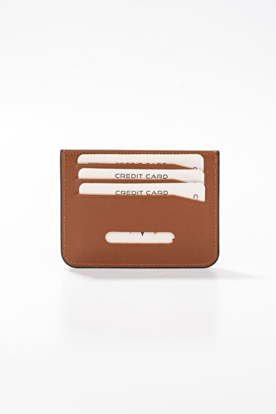 Getto Deri Warrior Genuine Leather Plain CarD HolDer - Tan