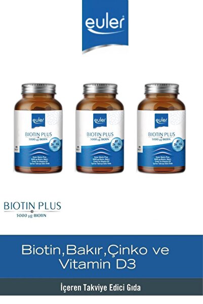 euler Biotin Plus 5000 mcg 3 adet