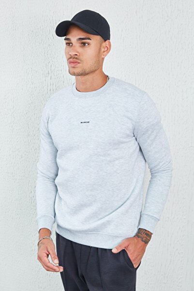 MAN EDITION Crew Neck Minimal Patterned Melange Sweat - Ee 100227696 -7696