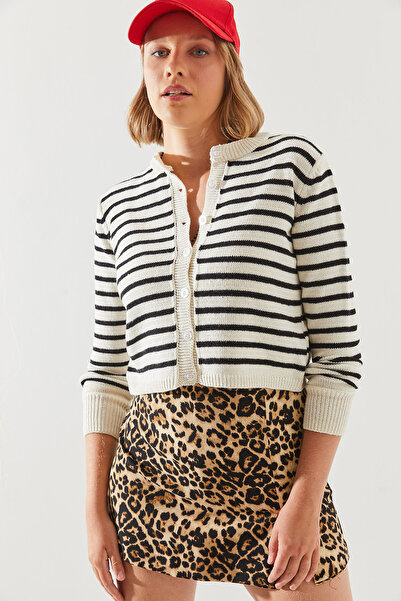 Bianco Lucci 20247506 Model Striped Sweater