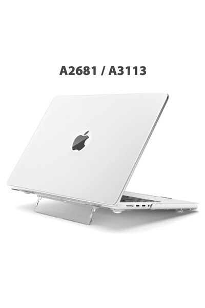 TEKNETSTORE Macbook Air 13.6" M2-m3 Çip 2022/2024 A2681 A3113 Uyumlu Standlı Şeffaf İz Bırakmayan Koruyucu Kapak