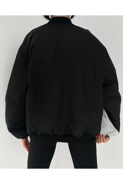 Afiş Butik Unisex Siyah Oversize Bomber Ceket