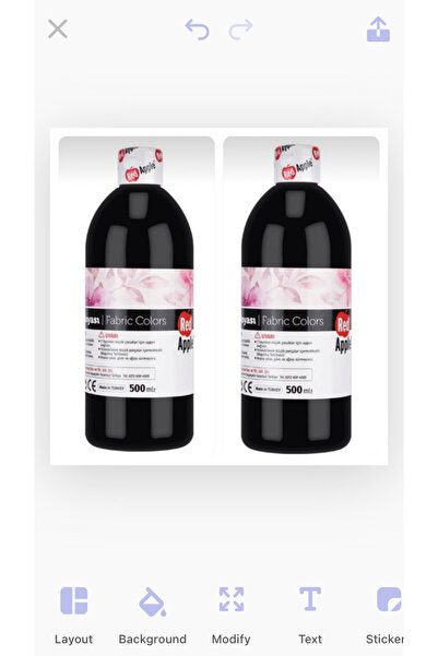 hobi market art Siyah Kumaş Boyası 500 Ml. Ekonomik Paket 2'li