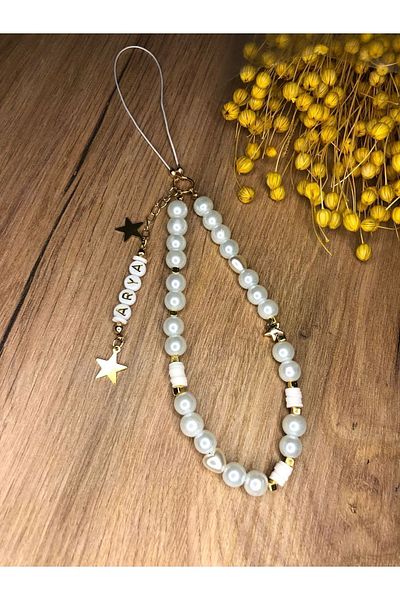 Stoneday Pearl Beaded Phone Strap Phone Charm Phone Accessory