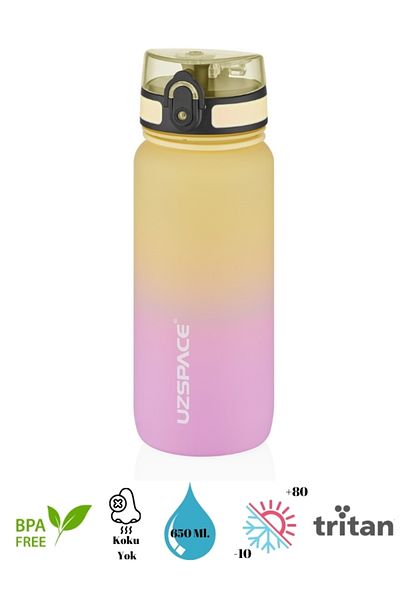 Uzspace Two Color Tritan Water Bottle/Flask - 650 Ml.