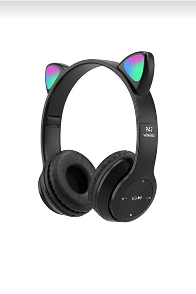 HOBİPİX Kedili Işıklı Katlanabilir 5.0 Bluetooth Kulaklık Kablosuz P47m