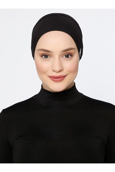 Ecardin Hijab Swimmer Women's Sports cap - Sea and Beach Swimming cap - Black