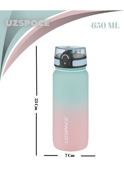 Uzspace Two Color Tritan Water Bottle/Flask - 650 Ml.